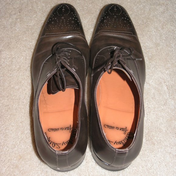 Santoni Fatte a Mano Stafford Brown Oxfords Sz 9.5 main image 10
